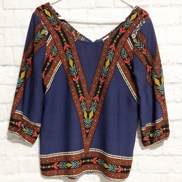 Pink Owl Tops - Pink Owl Aztec Blouse